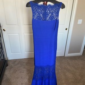 Tadashi Shoji blue evening dress